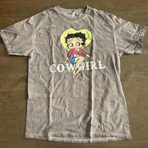 Betty Boop Cowgirl Graphic T-Shirt in Brown